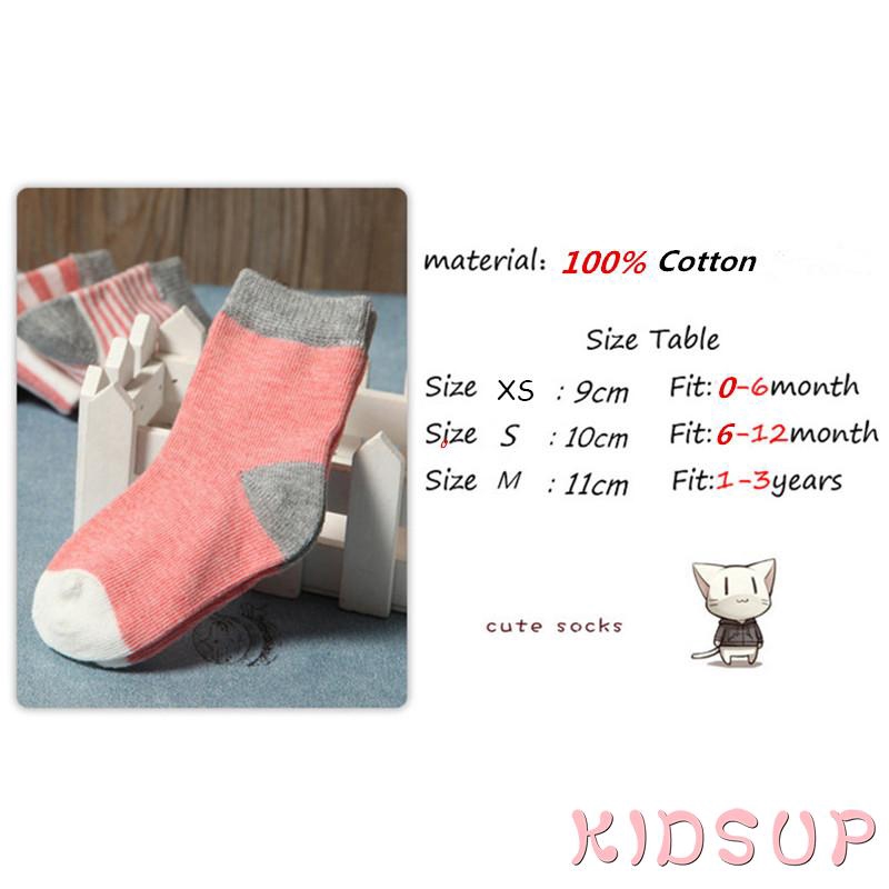 Set 4 Đôi Tất Cotton Mềm Mại Cho Bé Sơ Sinh 0-3 Tuổi