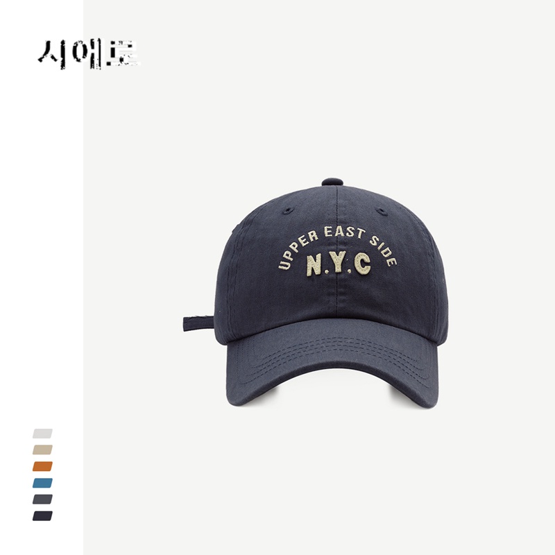 Mũ Lưỡi Trai Mềm Mại Thêu Chữ NYC Phong Cách Hàn Quốc Cho Nam Nữ