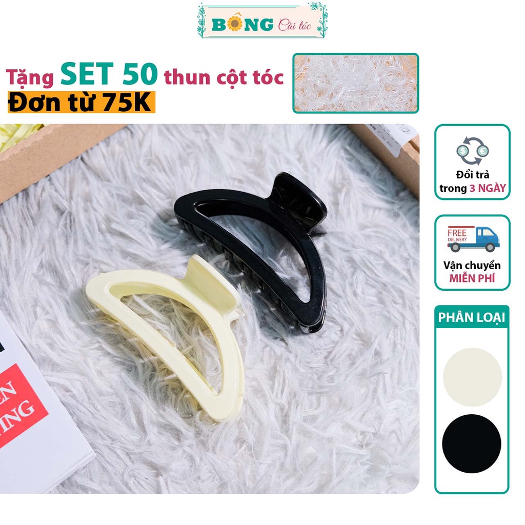 Kẹp càng cua phong cách Hàn Quốc chất liệu nhựa hình bán nguyệt KN10 - kẹp tóc BÔNG Cài Tóc