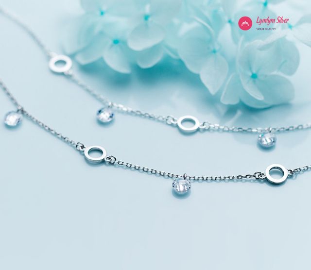 Lắc chân và lắc tay nữ mix đá nhỏ duyên dáng Lymlym Silver bạc 925 cao cấp | BigBuy360 - bigbuy360.vn