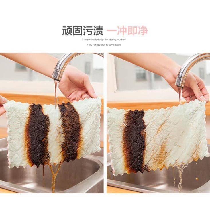 Khăn lau ❤️FREESHIP❤️Set 10 Khăn Lau Nhà Bếp 2 Mặt Đa Năng Siêu Thấm
