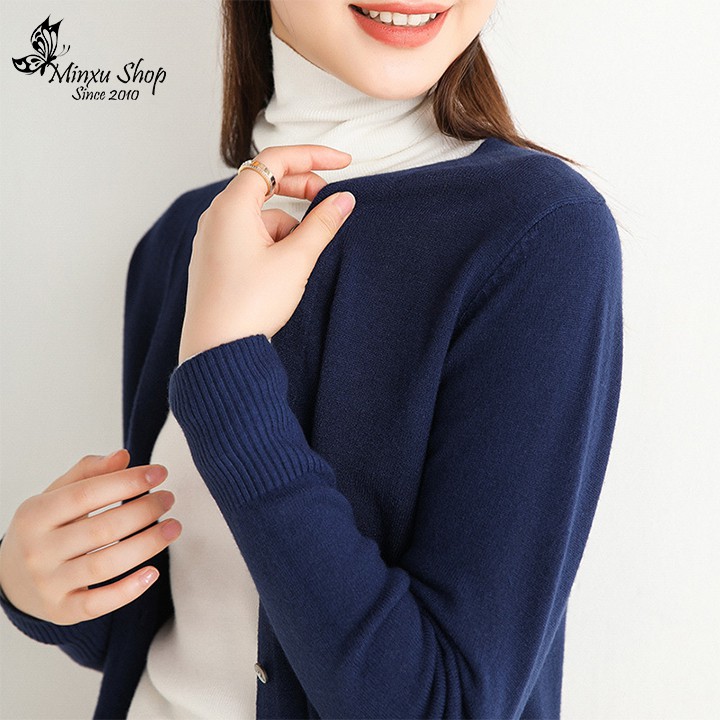 Áo Khoác Cardigan Dáng Dài Áo Len Nữ Hàn Quốc Dài Tay Minxu Shop - Lên Phom Nhẹ Nhàng, Sang Trọng (Mã CD)