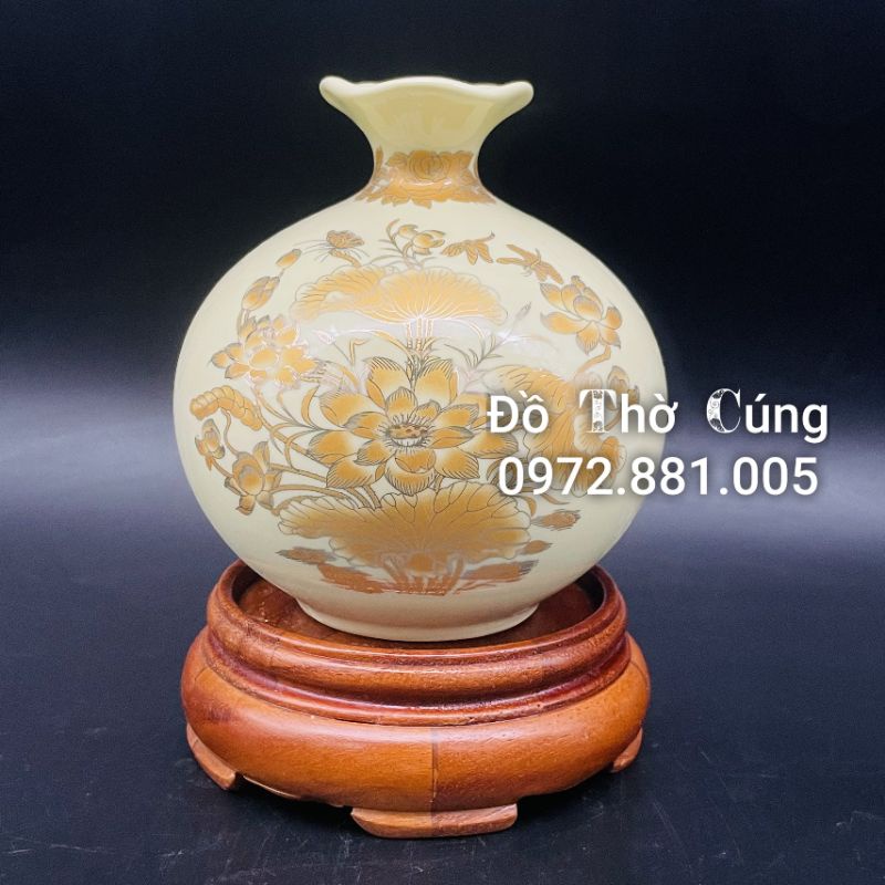 Bình hút lộc bàn thờ thần tài màu ngà