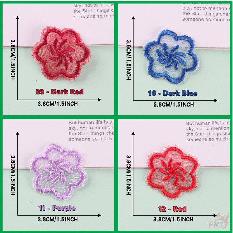 ☸ Sticker Ủi Thêu Hình Hoa Organza ☸ 1 Cái Tự May Thêu Trên Sắt Trên Huy Hiệu Miếng Vá
