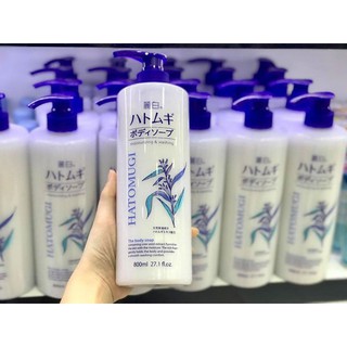 Sữa tắm trắng, giữ ẩm Hatomugi 800ML