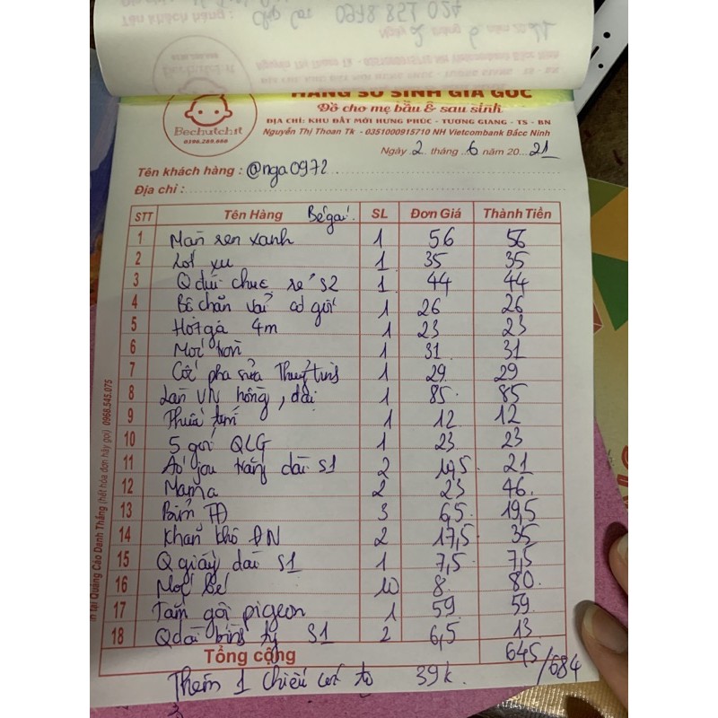 Combo sơ sinh 2/6