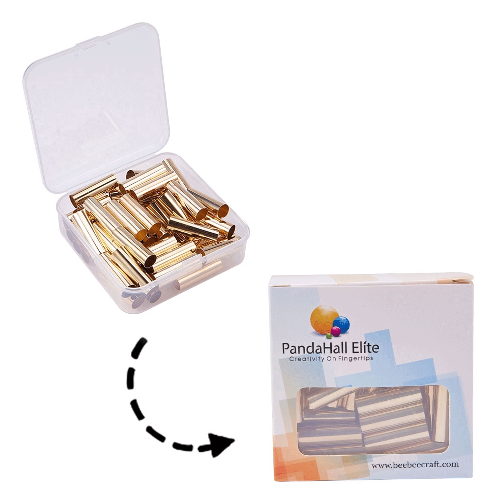 Bộ 2~200 Ống Đồng Thau Mạ Niken Platinum/Vàng/Real 18K Mạ Vàng Làm Trang Sức