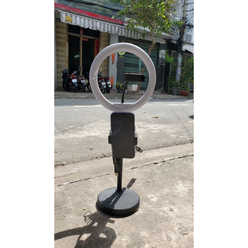 Bộ đèn chụp ánh sản phẩm , quay clip review unbox tiktok facebook 2 kẹp điện thoại chân 54cm để bàn gấp gọn xoay 360 độ