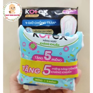 Băng Vệ Sinh Kotex Ban Đêm Có Cánh 28cm gói 4 miếng, tặng 5 miếng hàng ngày cool