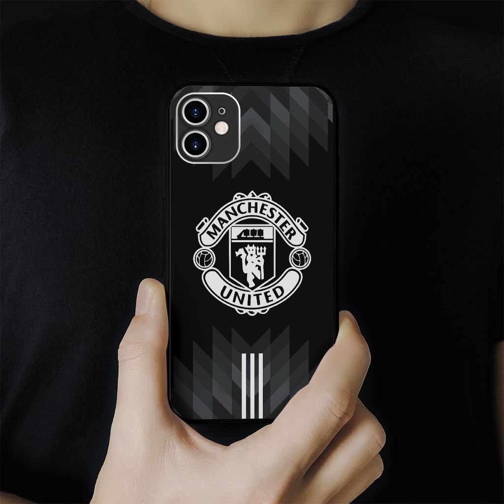 Ốp Lưng Manchester United đen trắng nổi bật cho Iphone 5 6 7 8 Plus 11 12 Pro Max X Xr 95