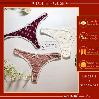 Quần lót lọt khe nữ cotton họa tiết cute dễ thương LOLIE HOUSE - LK5