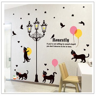 Sticker trang trí nhà cửa Decal dán tường Mèo con tinh nghịch 2