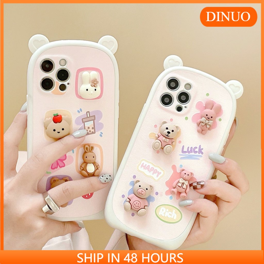 Ốp lưng iphone Ốp Điện Thoại In Hình Gấu Hoạt Hình Cho iphone13pro max Apple 12 11 xr xs Ear 8plus Dinuo case