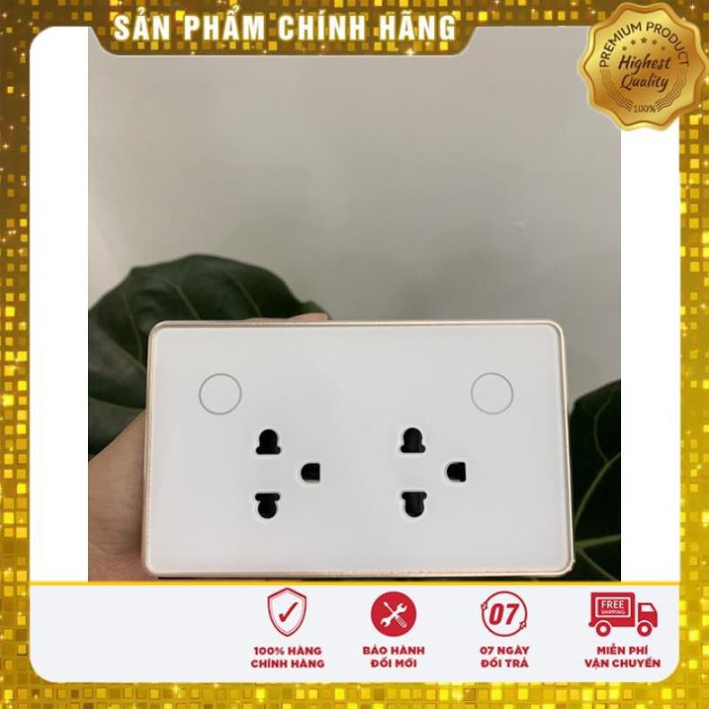 Ổ Cắm Zigbee Viền Vàng Tuya Âm Tường Chữ Nhật Hẹn Giờ Bật Tắt Điều Khiển Từ Xa Dùng Cho Hệ Thống Nhà Thông Minh