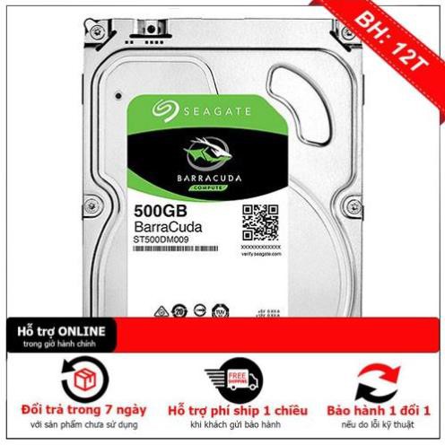 [BH12TH] Ổ Cứng HDD Seagate BarraCuda 500GB/64MB/3.5 – ST500DM009 BẢO HÀNH 1 ĐỔI 1 MỚI 100% | BigBuy360 - bigbuy360.vn