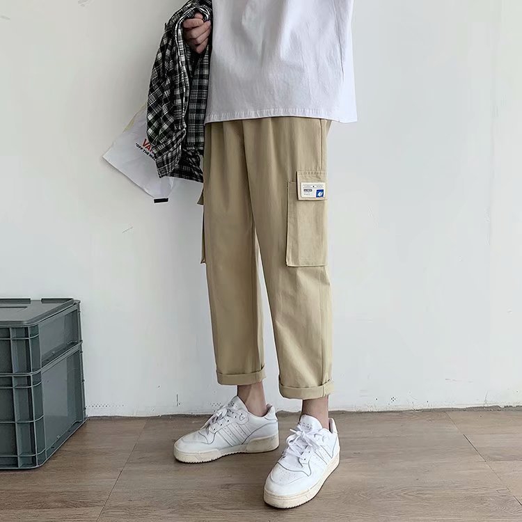 Quần Jogger Kaki Phong Cách Hip Hop Vintage Cho Nam