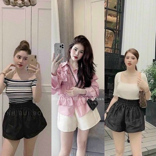 Quần short tacta phồng cạp chun dễ mặc