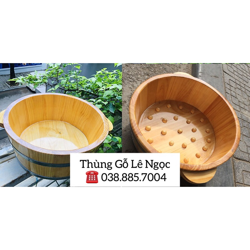 Chậu gỗ thấp ngâm chân-tay-rửa mặt-làm nail