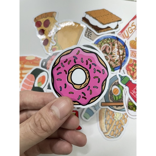 Bộ 40 hình dán Sticker các món ăn, Food sticker, hình dán thức ăn, hình dán laptop, hình dán nón bảo hiểm