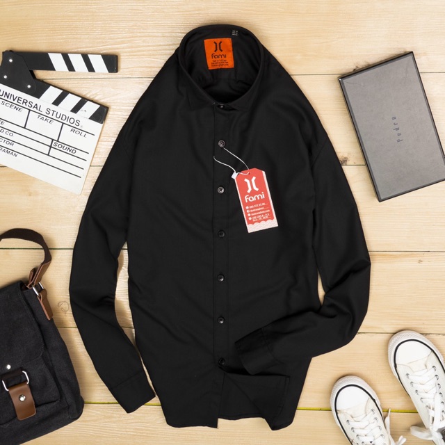 Áo sơmi Nam dài tay Fami coton lụa, có bigsize tới 140kg