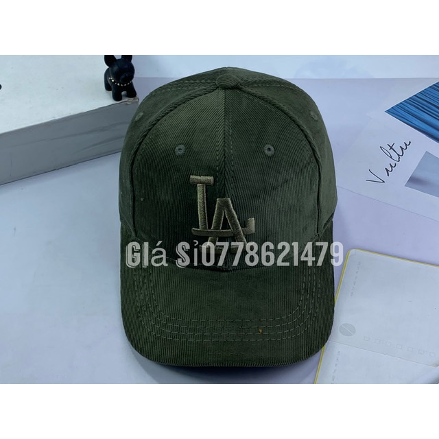Nón lưỡi trai - Mũ nhung thêu L  tiệp màu đậm chất thời trang hàn quốc
