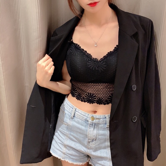 Bigsize - Áo bra ren hoa ngực 90-110cm