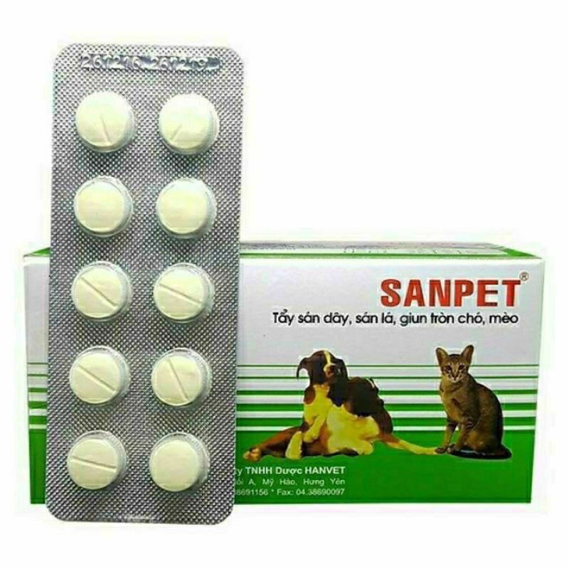 Sanpet- viên nhai dành cho chó mèo bị giun sán