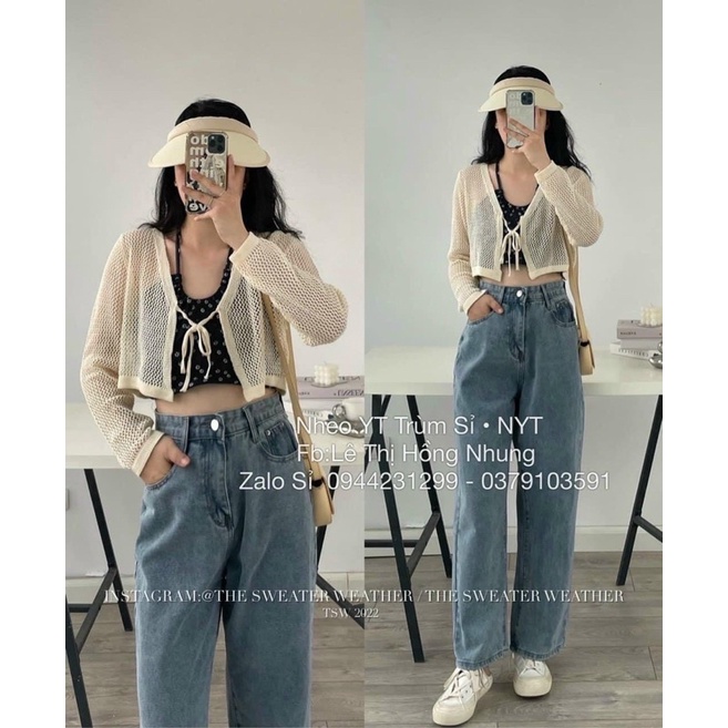 Set áo khoác lưới mix áo yếm hoa hot hit hàng QC