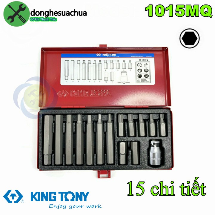 Bộ mũi vít đóng lục giác Kingtony 1015MQ 15 chi tiết H4-H12