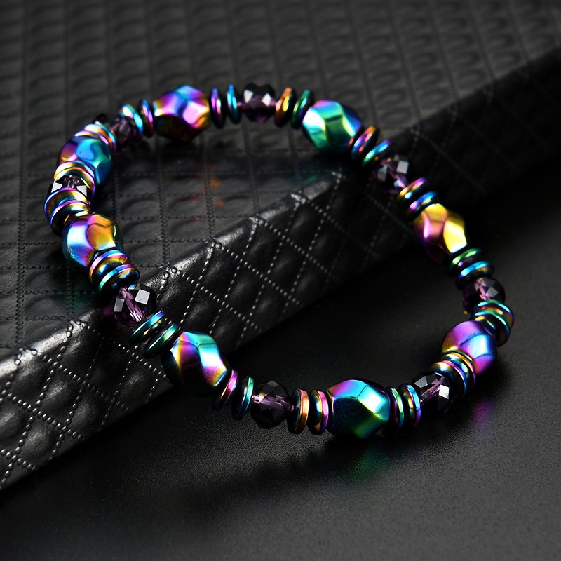 1 Vòng Tay Đá Hematite Màu Đen Từ Tính Chăm Sóc Sức Khỏe