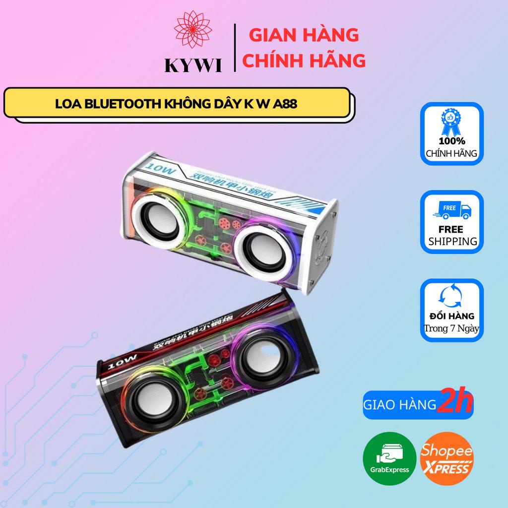 Loa bluetooth không dây K W A88 mini cầm tay công suất lớn, âm thanh hay, led nháy theo nhạc - KYWI