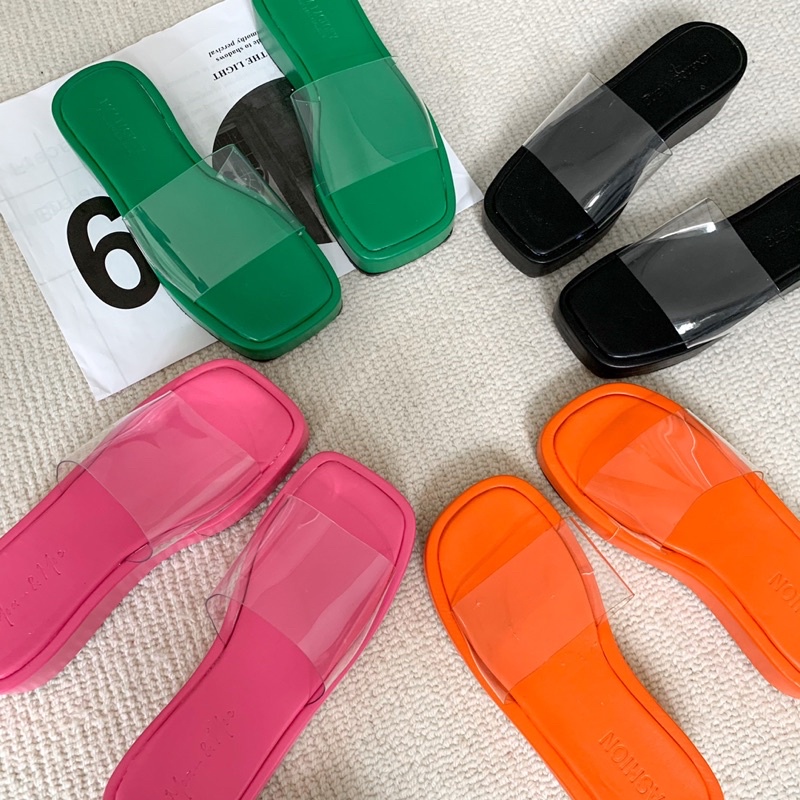 Sorami.Shoes | Dép đế xuồng quai ngang trong suốt thời trang dành cho mùa hè
