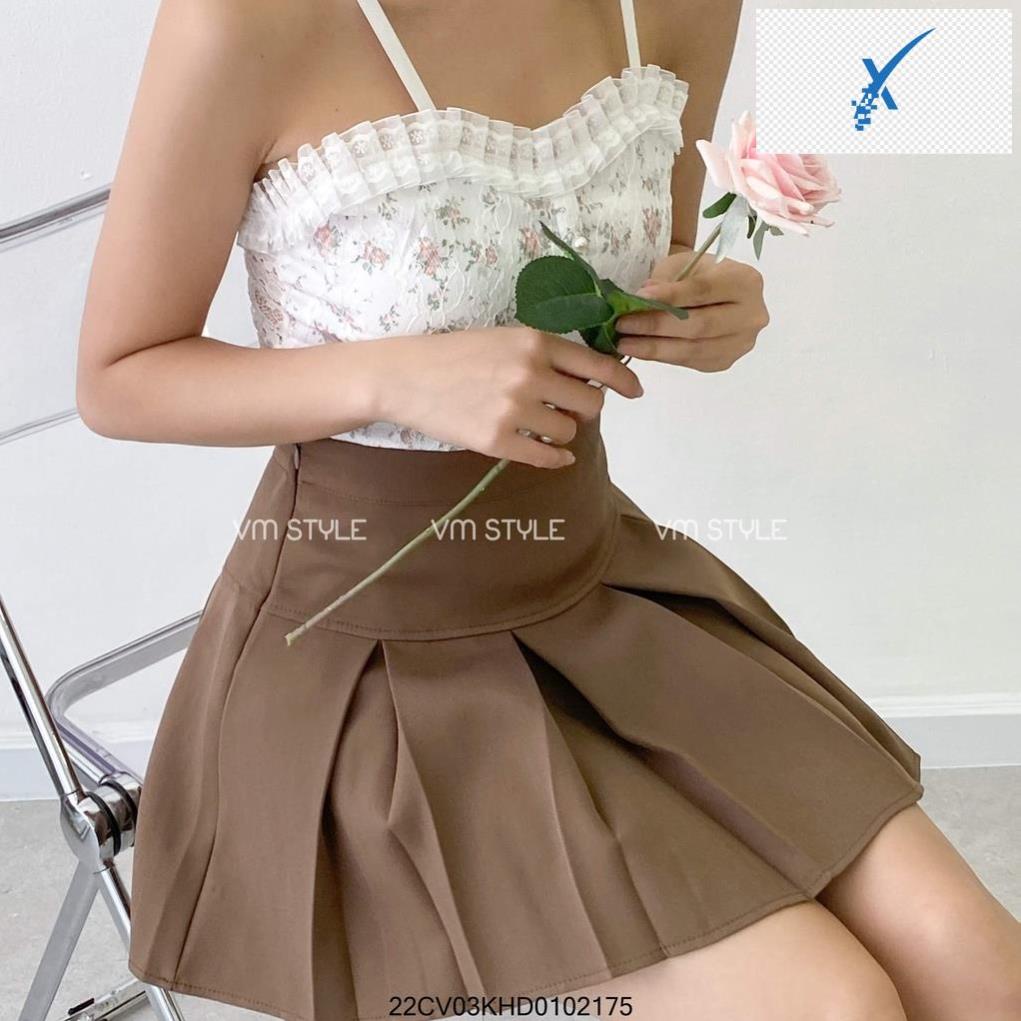 🐨🐖 Chân váy ngắn tennis nữ xòe 9913 VM STYLE xếp ly trơn năng động thời trang ulzzang 22CV03KHD0102 🐨🐖
