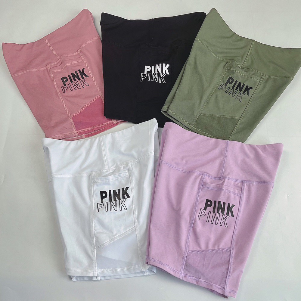 Quần Đùi Pink Có 2 Túi Hông Chất Thun Dày Đẹp (Đồ Tập Gym-Yoga Nữ)