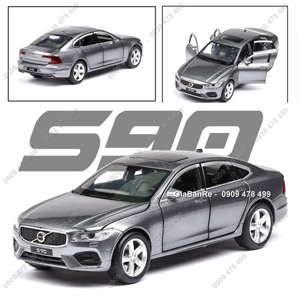 XE MÔ HÌNH KIM LOẠI TỈ LỆ 1:32 - VOLVO S90 - XÁM BẠC - 9842.4