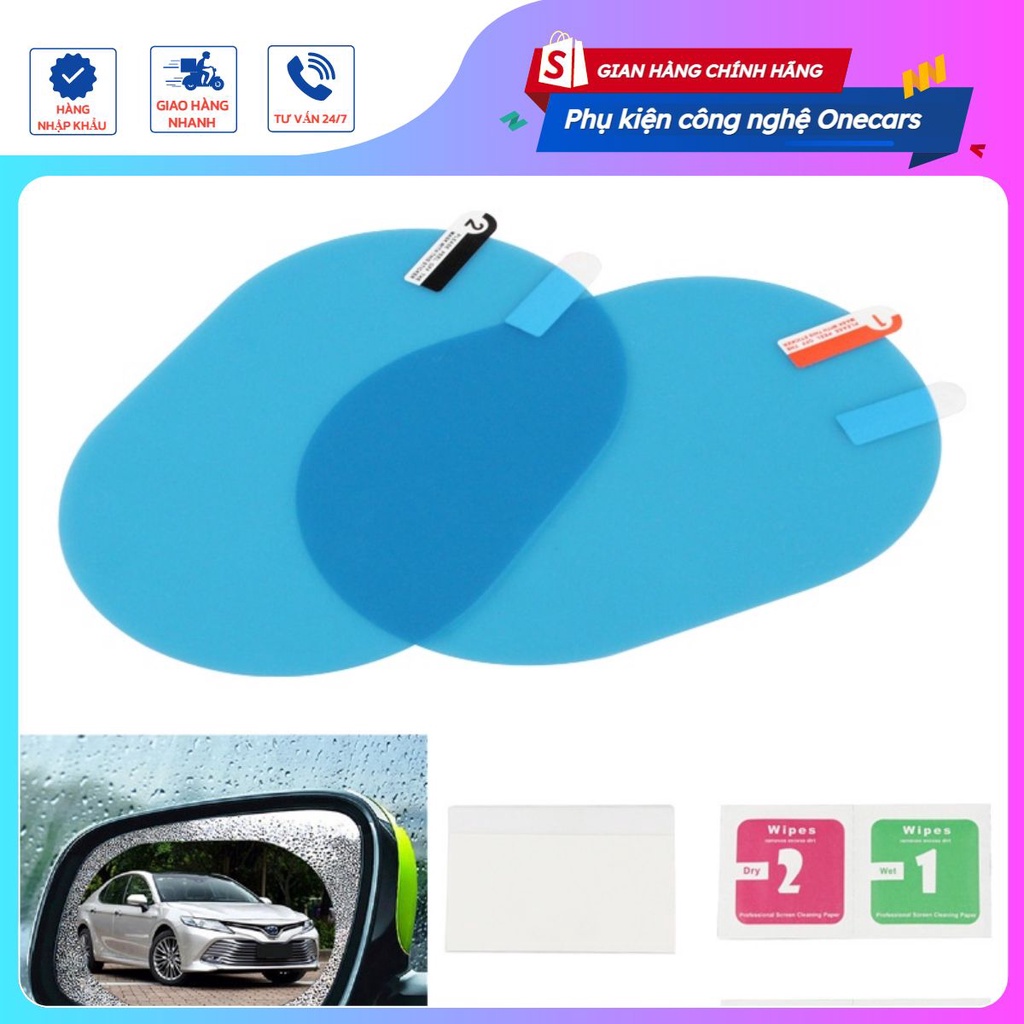 Bộ 2 miếng dán nano chống bám nước gương chiếu hậu ô tô loại 0,12mm