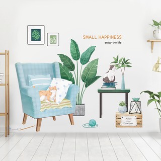 Decal dán tường, tranh dán tường mèo con ngủ trưa