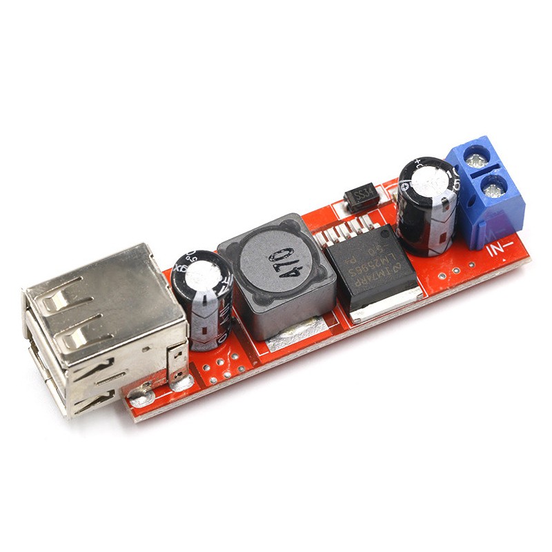 Sạc đôi DC 6V-40V đến 5V 3A Mô-đun chuyển đổi bước xuống DC-DC cho Bộ sạc xe LM2596 USB kép