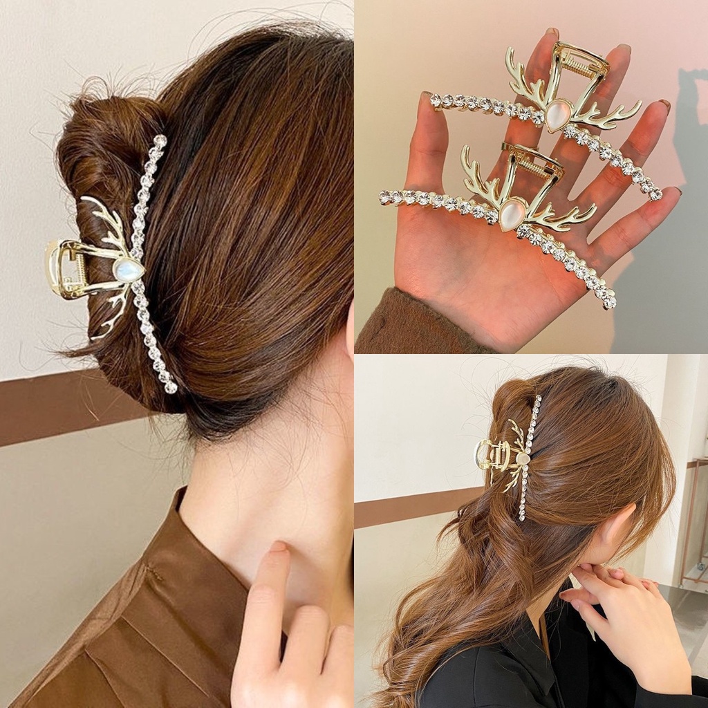 Kẹp tóc kim loại hình sừng hươu