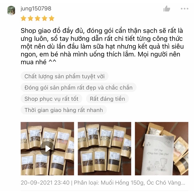 SET LÀM SỮA HẠT GÓI 150g - Tặng Sổ Tay Công Thức Sữa Hạt