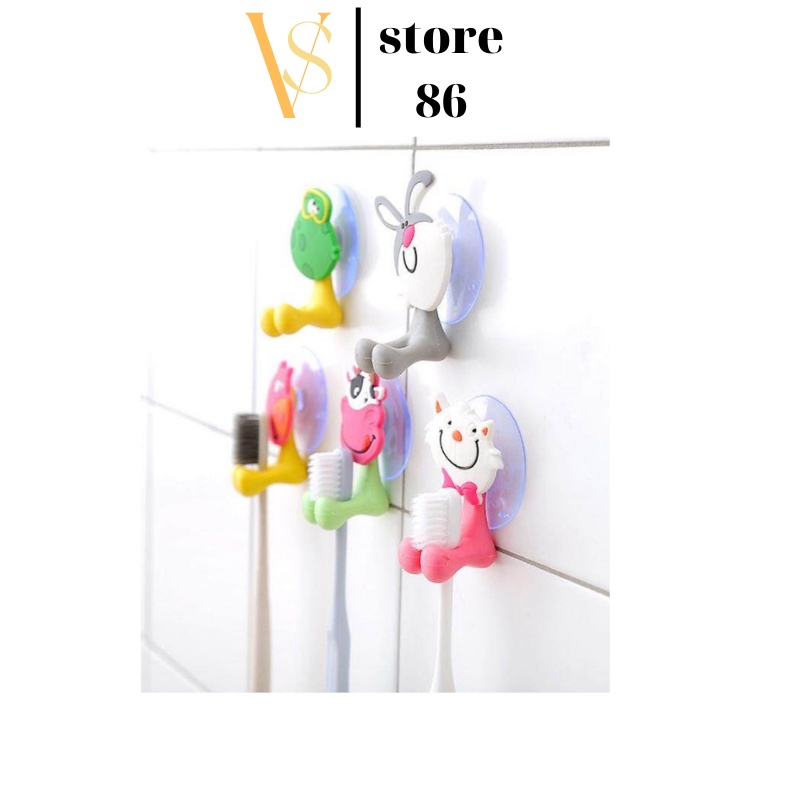 Kẹp bàn chải đánh răng hình thú hút chân không, giữ bàn chải