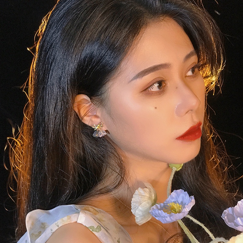 Bông tai cung pha lê nhỏ Bông tai tinh tế chất lượng cao