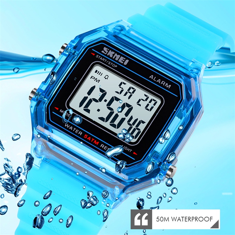Đồng Hồ Điện Tử Skmei 1698 Chống Thấm Nước Dây Silicone 50m Đa Năng Dành Cho Nữ