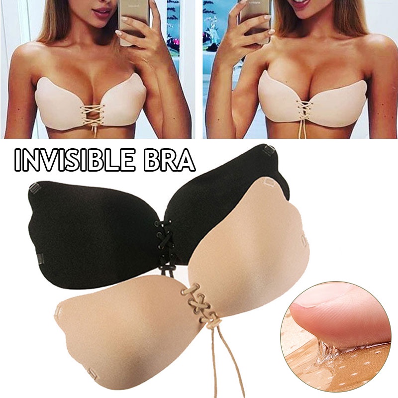 Áo Ngực Dán Nâng Ngực Bằng Silicone Màu Nude Không Dây Trong Suốt Dành Cho Nữ