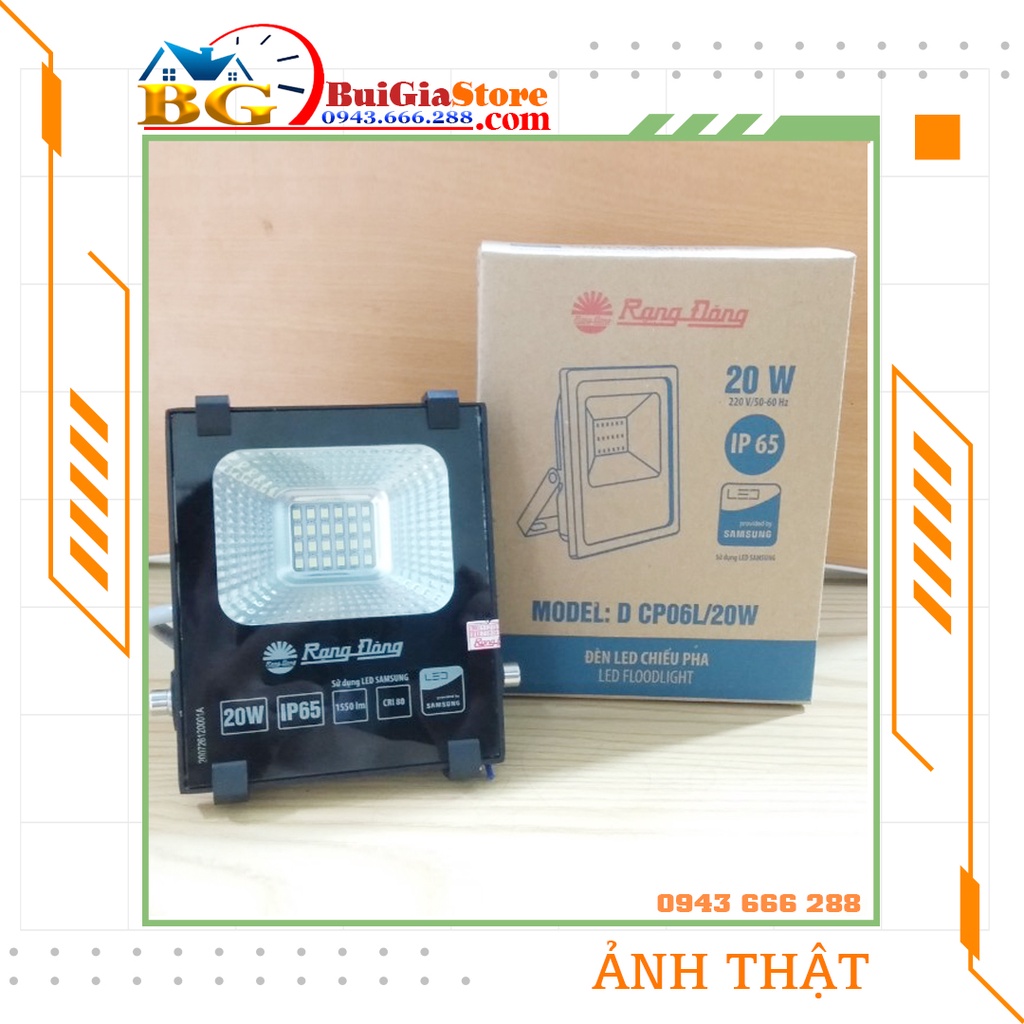 Đèn chiếu pha LED Rạng Đông  CP06L/20W - LED Floodlight - Chống nước IP65
