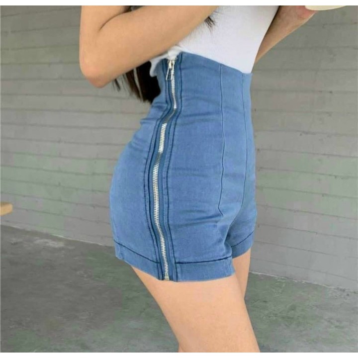 Quần short phối khóa kéo hai bên chất Kaki co giãn tốt Cam Kết Hàng y hình Chính Chủ ( Size S, M, L )