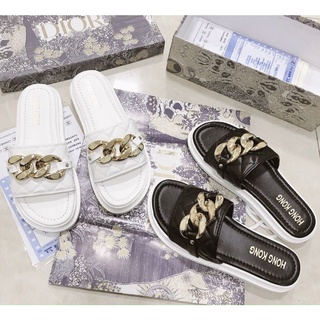👉dép xích đế pu quảng châu_mã 001fashonsale_đen&trắng❌ giá vô địch rẻ