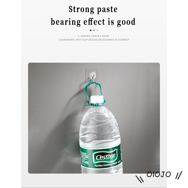 1 Bộ Móc Dán Tường Trong Suốt Hình Tròn Chịu Tải Nặng Chống Nước Cho Nhà Bếp / Phòng Tắm