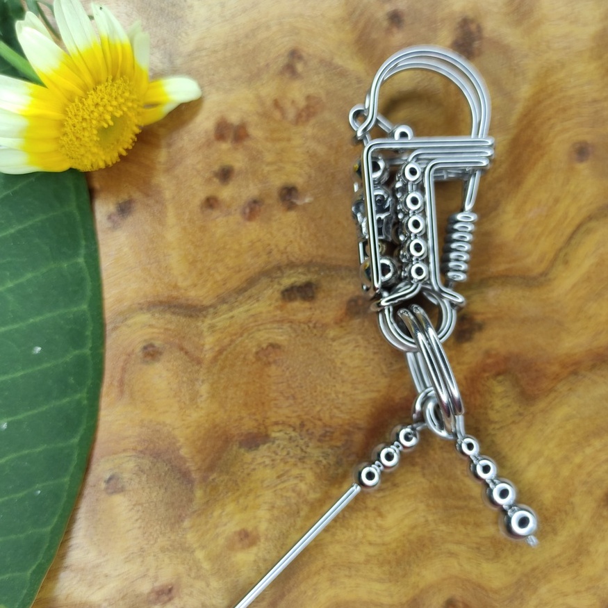 Móc chìa khóa  thần tài xe máy ô tô đẹp chất liệu inox cài lưng quần thời trang Móc khóa thủ công