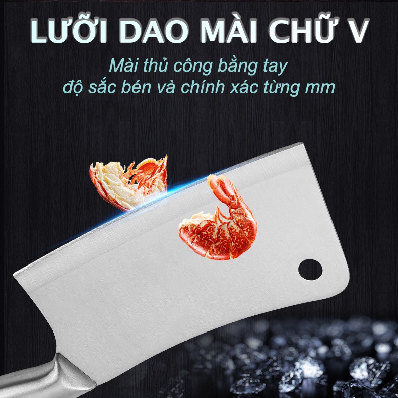 Bộ Dao Kéo 6 Món Hàng Nhật Dùng Chặt Xương, Thái Thịt, Cắt Rau Củ Không Gỉ